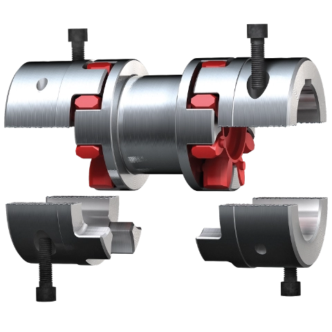 Produktbild seitlich ROTEX ZS DKM SH doppelkardanische Wellenkupplung mit SPLIT Naben Produktbild seitlich ROTEX ZS DKM SH doppelkardanische Wellenkupplung mit SPLIT Naben