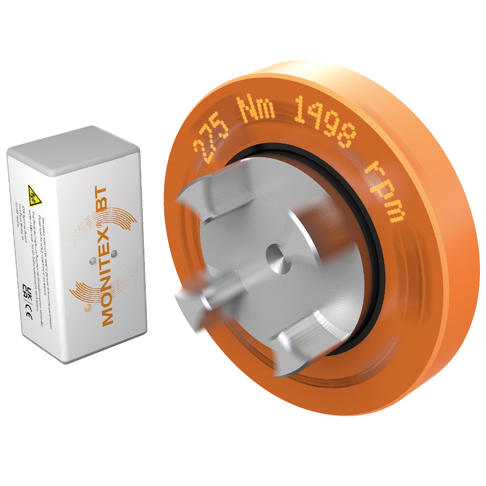 MONITEX BT torque measuring coupling hub with ROTEX